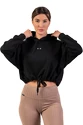 Damen Hoodie Nebbia  Loose Fit Crop Hoodie black