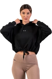 Damen Hoodie Nebbia Loose Fit Crop Hoodie black