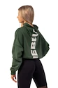 Damen Hoodie Nebbia  Loose Fit Crop Hoodie Iconic 421 dark green