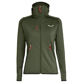 Damen Hoodie Salewa Agner Hybrid PL/DST W FZ Hdy Dark Olive Melange