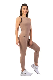 Damen Leggins Nebbia  Organic Cotton Ribbed High Waist Leggings 405 brown