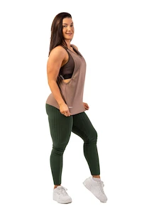 Damen Leggins Nebbia  Organic Cotton Ribbed High Waist Leggings 405 dark green