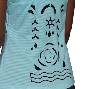 Damen T-Shirt adidas  Paris Y-Tank Primeblue Aqua M