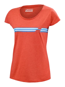 Damen T-Shirt Babolat  Exercise Stripes Tee Poppy Red S