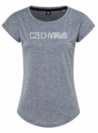 Damen T-Shirt Czech Virus Recycled Gray