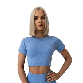 Damen T-Shirt GymBeam FLO CropTop Blue