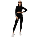 Damen T-Shirt GymBeam  FLO Ribbed CropTop Black