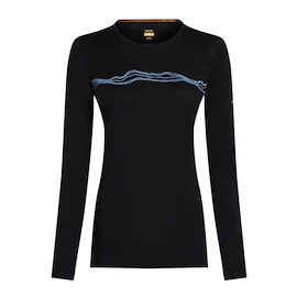 Damen T-Shirt Icebreaker Merino 200 Oasis LS Crewe Mountain Pulse Black