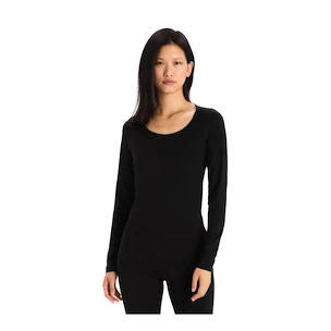 Damen T-Shirt Icebreaker Merino 200 Oasis LS Scoop Black