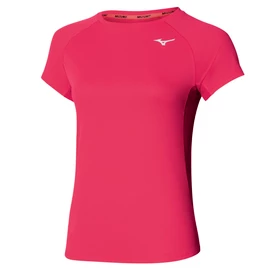 Damen T-Shirt Mizuno Dry Aero Flow Tee Rose Red