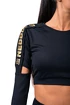 Damen T-Shirt Nebbia  Crop Top 821 black