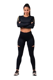 Damen T-Shirt Nebbia Crop Top 821 black