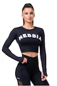 Damen T-Shirt Nebbia Hero Sporty Hero crop top long sleeve black