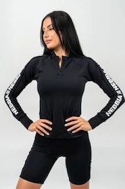 Damen T-Shirt Nebbia Long Sleeve Zipper Top WINNER black