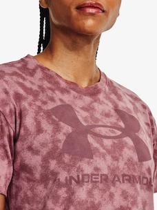 Damen T-Shirt Under Armour  LOGO AOP HEAVYWEIGHT SS-PNK