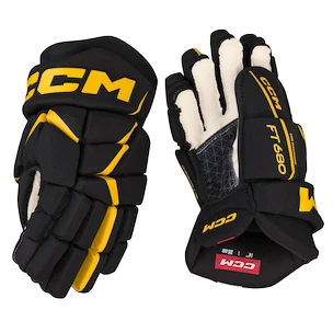 Eishockeyhandschuhe CCM JetSpeed FT680 Black/Sunflower Junior 12 Zoll