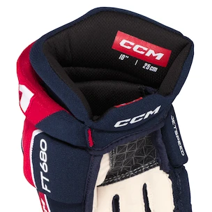 Eishockeyhandschuhe CCM JetSpeed FT680 Navy/Red/White Junior 11 Zoll