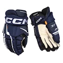 Eishockeyhandschuhe CCM Tacks XF PRO Navy/White Junior 12 Zoll