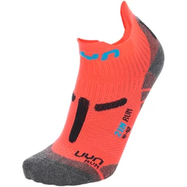 Frauensocken UYN RUN 2IN SOCKS Coral Fluo/Anthracite