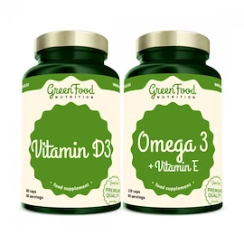 GreenFood Duopack Omega 3 + Vitamin E 120 caps + Vitamin D3 60 caps