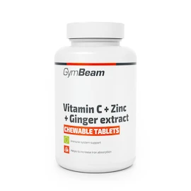 GymBeam Chewable Vitamin C + Zinc + Ginger extract 90 tabs