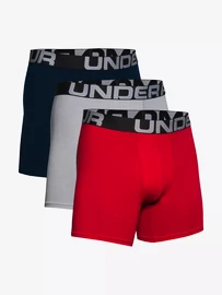 Herren Boxer Shorts Under Armour Charged Cotton 6in 3 Pack-RED