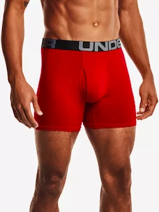 Herren Boxer Shorts Under Armour  Charged Cotton 6in 3 Pack-RED