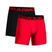 Herren Boxer Shorts Under Armour  Tech 6in 2 Pack-RED