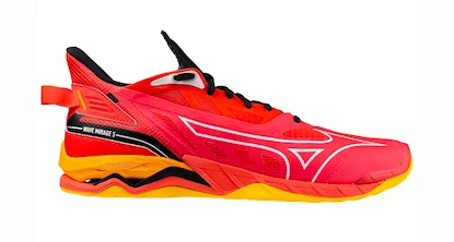 Herren Hallenschuhe Mizuno  WAVE MIRAGE 5 Radiant Red/White/Carrot Curl  EUR 48,5