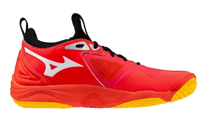 Herren Hallenschuhe Mizuno  WAVE MOMENTUM 3 Radiant Red/White/Carrot Curl