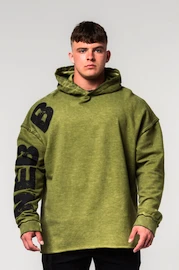 Herren Hoodie Nebbia Washed-off Oversized Pullover Hoodie NO BS Green