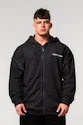 Herren Hoodie Nebbia  Washed-off Zip Up Hoodie GYM BRO Black