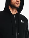 Herren Hoodie Under Armour  Essential Fleece FZ Hood-BLK