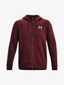 Herren Hoodie Under Armour  Essential Fleece FZ Hood-RED