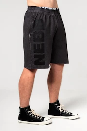 Herren Shorts Nebbia Washed-off Gym Sweatshorts NO BS Black