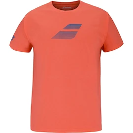 Herren T-Shirt Babolat Exercise Big Flag Tee Men Hot Coral