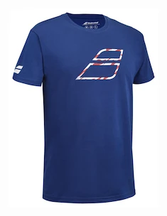 Herren T-Shirt Babolat  Exercise Big Flag Tee Men Sodalite Blue