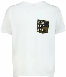 Herren T-Shirt CCM CAMO POCKET S/S TEE White