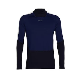 Herren T-Shirt Icebreaker Merino 200 Oasis Sonebula LS High Neck Mid Navy/Royal Navy/Snow/Cb