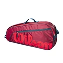 Kinder Tennisschlägertasche Wilson  Junior 3 Pack Red/Infrared