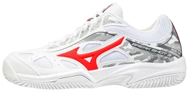 Kinder Tennisschuhe Mizuno Breakshot 3 CC White/IgnititonRed