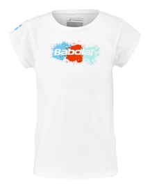 Mädchen T-Shirt Babolat  Exercise Cotton Tee Girl White