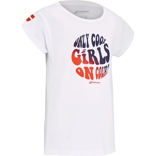 Mädchen T-Shirt Babolat  Exercise Cotton Tee Girl White