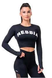 Oberteil für Frauen Nebbia Hero Sporty Hero crop top long sleeve black