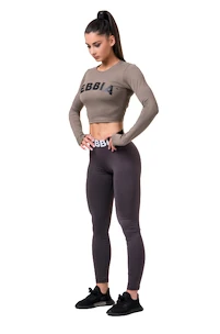 Oberteil für Frauen Nebbia Hero Sporty Hero crop top long sleeve mocha