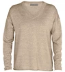 Pullover Icebreaker  Flaxen LS V Sweater Beige