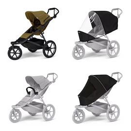 Sportkinderwagen Thule Urban Glide 3 Nutria green + Sicherheitsbügel + Regenschutz + Mückennetz