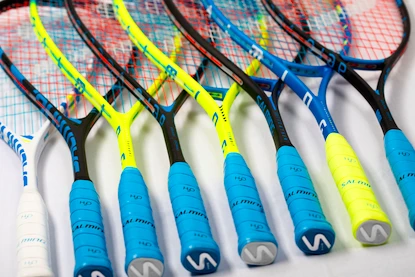 Squashschläger Salming  Fusione Powerlite Racket Blue/Yellow