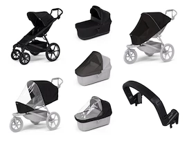 Stadt-Kinderwagen Thule Urban Glide 4-wheel Black + Bassinet Black SET 7in1