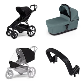 Stadt-Kinderwagen Thule Urban Glide 4-wheel Black + Bassinet Mid blue SET 4in1